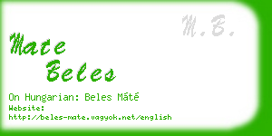 mate beles business card